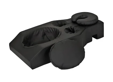 Pregnancy massage bolster that lets expectant mothers lie face-down comfortably